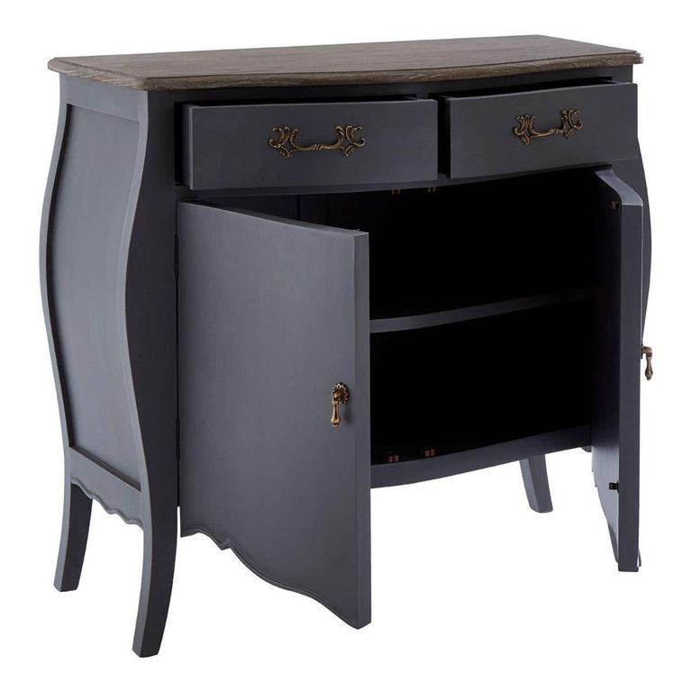 Loire Sideboard - 2 Door - Small - Dark Grey - 90cm