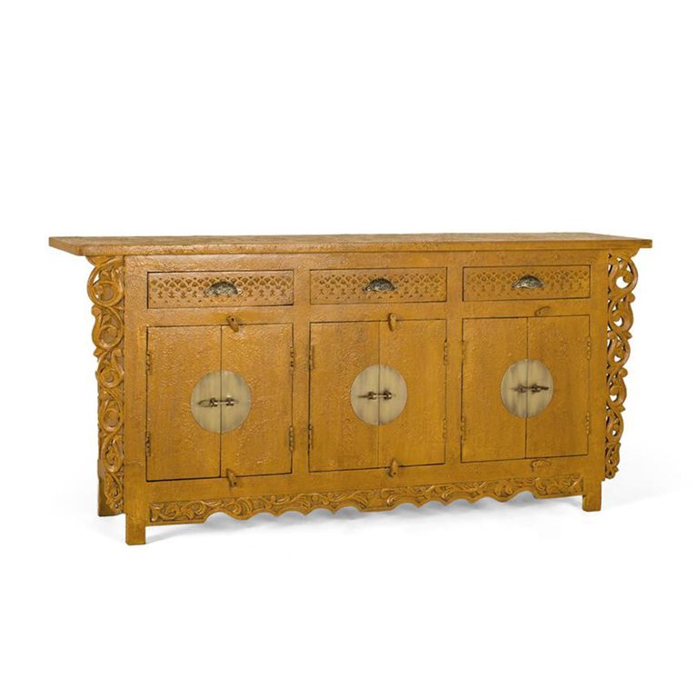 Lubesh Sideboard - Ochre Mango Wood - 6 Door - Extra Large - 180cm