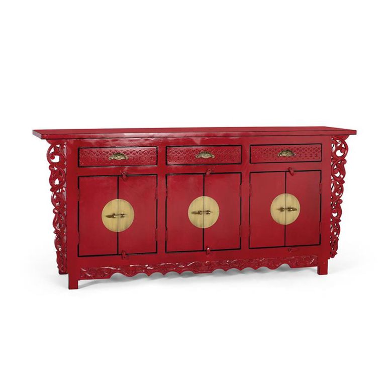 Lubesh Sideboard - Red Mango Wood - 6 Door - Extra Large - 180cm