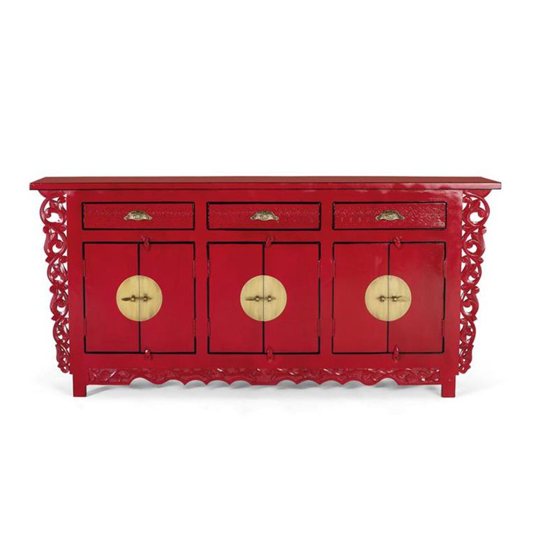 Lubesh Sideboard - Red Mango Wood - 6 Door - Extra Large - 180cm