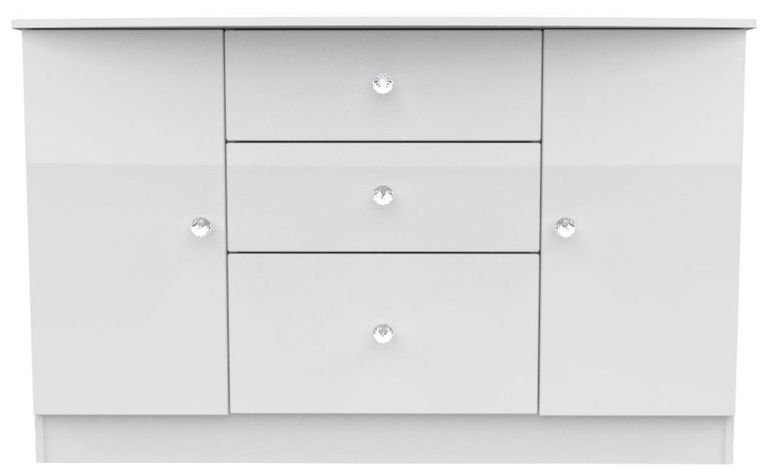 Lumiere White Gloss Medium Sideboard - 2 Doors