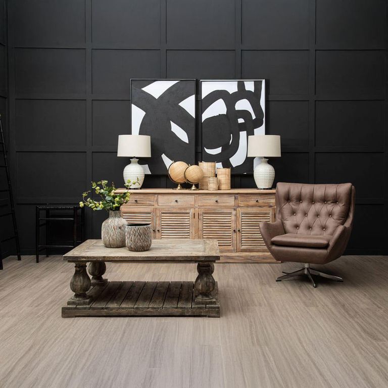 Lyon Sideboard - Extra Large - 4 Door - Louvered Oak - 200cm