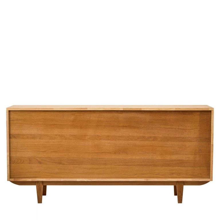 Lyon Sideboard - Large - 4 Door - Oak Wood and Rattan - 160cm