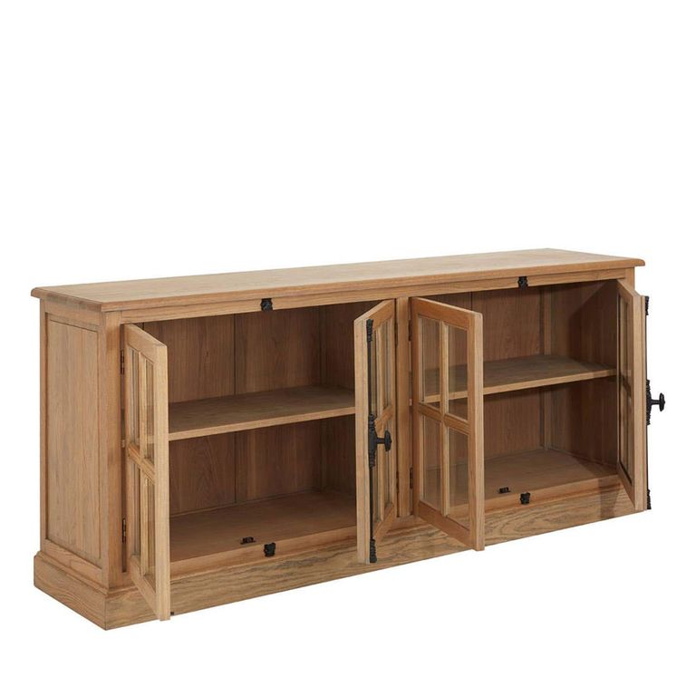 Lyon Sideboard - Extra Large - 4 Door - Rustic Oak - 200cm