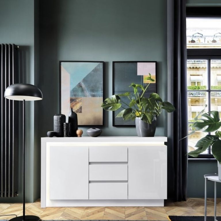 Lyon White Gloss 2 Door Medium Sideboard