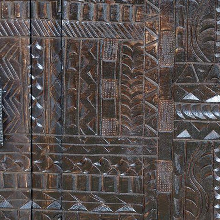 Macedonia Sideboard - Carved Dark Mango Wood - 4 Door - Extra Large - 180cm