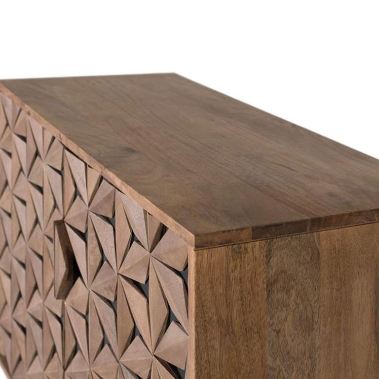 Marlee Sideboard - Mango Wood - Geometric - 2 Door - Small - 90cm