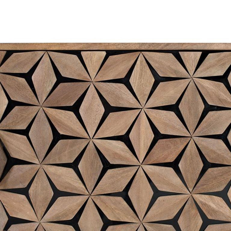 Marlee Sideboard - Mango Wood - Geometric - 4 Door - 220cm - Extra Large