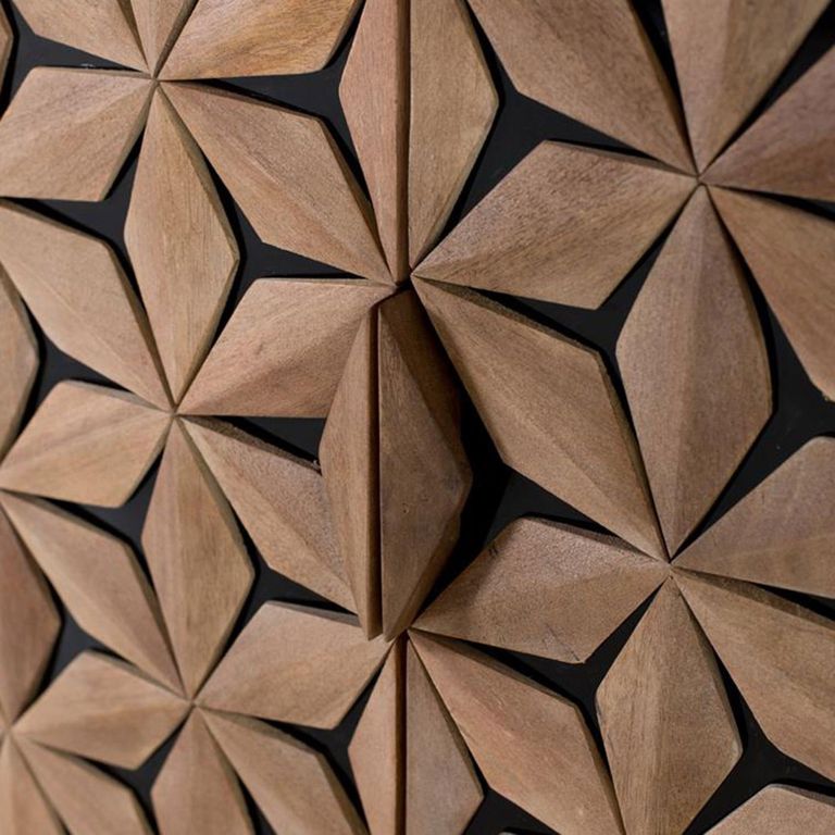 Marlee Sideboard - Mango Wood - Geometric - 4 Door - 220cm - Extra Large