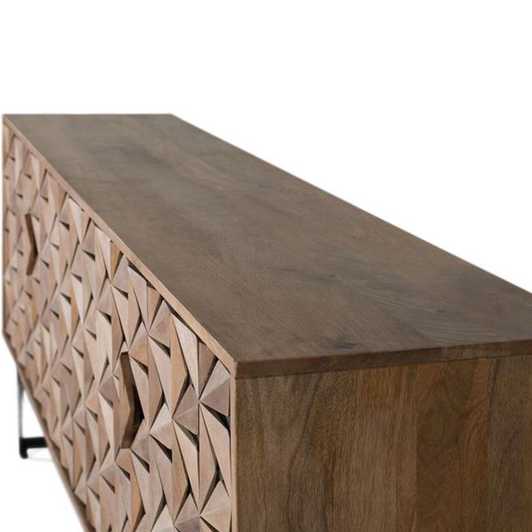 Marlee Sideboard - Mango Wood - Geometric - 4 Door - Large - 177cm