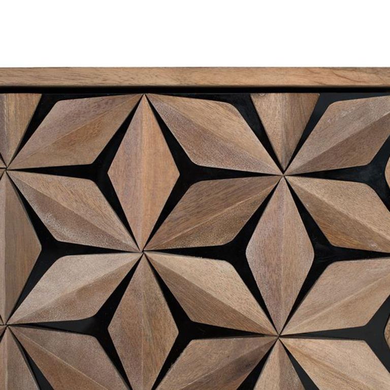 Marlee Sideboard - Mango Wood - Geometric - 4 Door - Large - 177cm