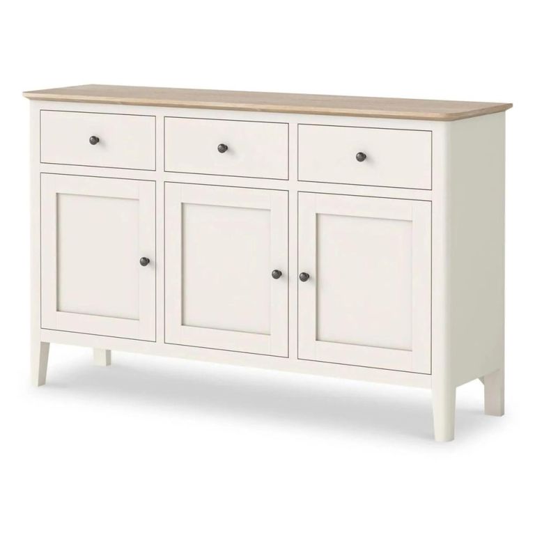 Marlow Medium Sideboard - 130cm - 3 Door - White