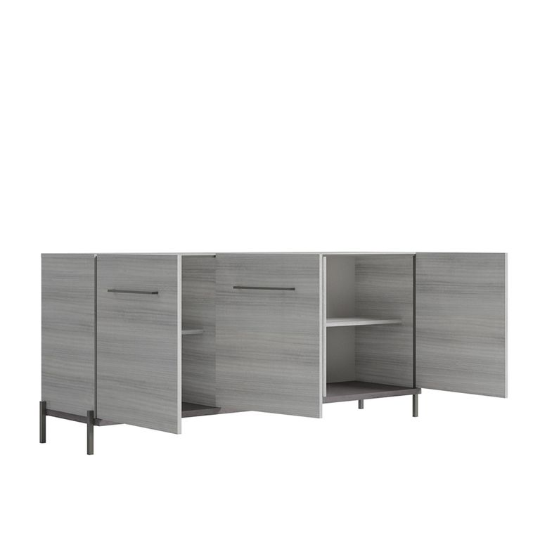 Mia Large Buffet Sideboard - 185cm - 3 Door - with Handles - Grey