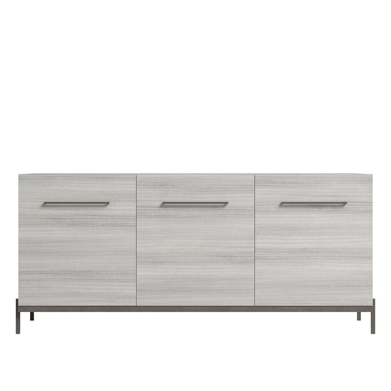 Mia Large Buffet Sideboard - 185cm - 3 Door - with Handles - Grey