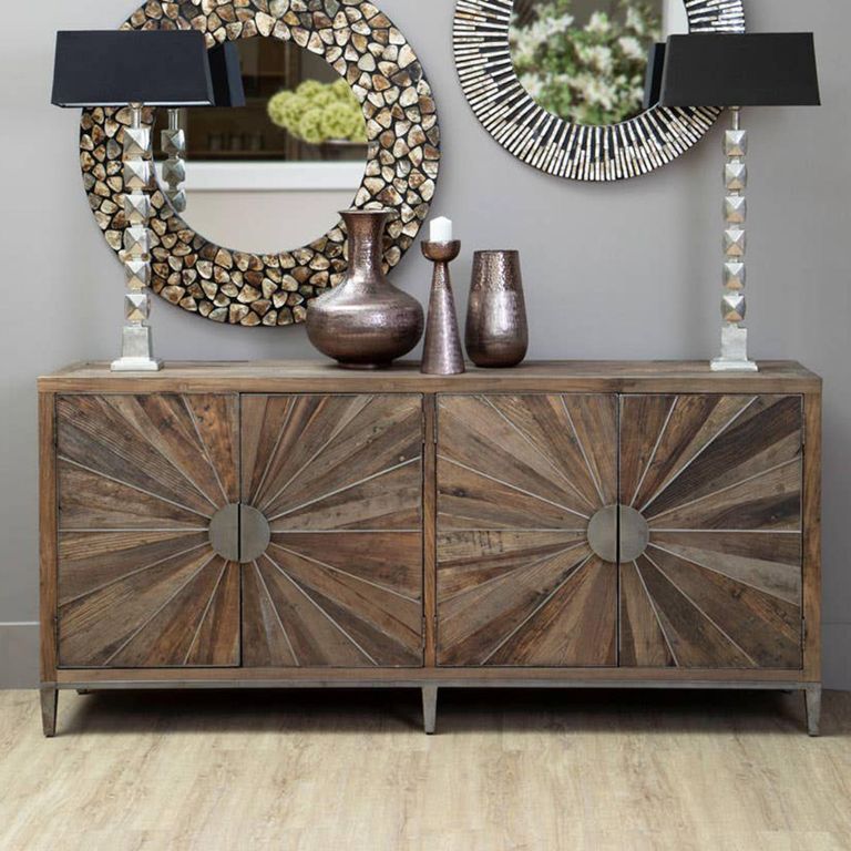 Midas Sideboard - 4 Door - Extra Large - 200cm - Industrial - Elm Wood