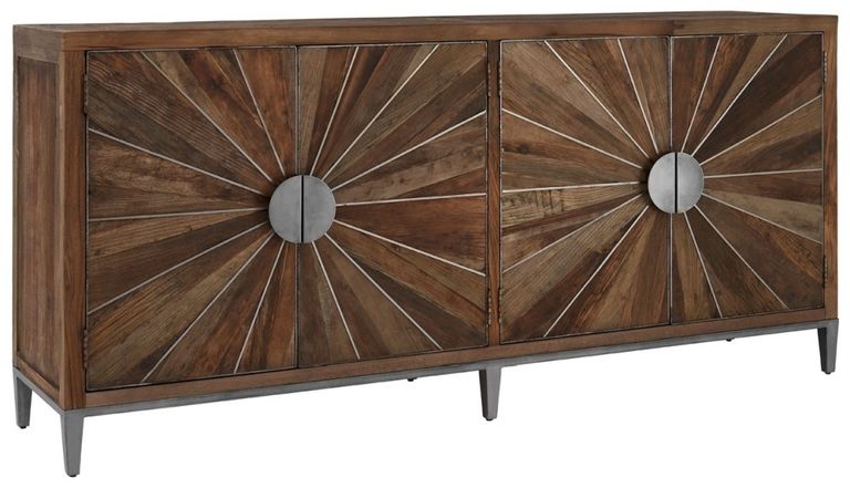 Midas Sideboard - 4 Door - Extra Large - 200cm - Industrial - Elm Wood