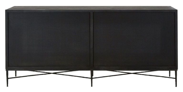 Milan Sideboard - Grey Starburst - Elm Wood - 4 Door - Extra Large - 200cm