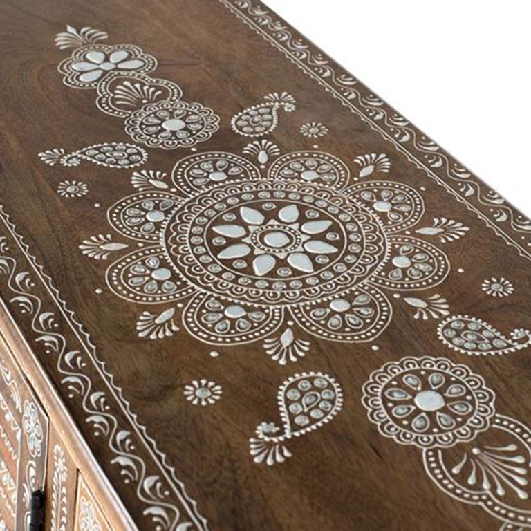 Milan Sideboard - Mango Wood - Painted - 4 Door - Medium - 152cm