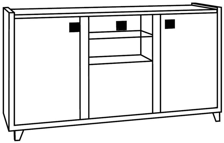 Milo Grey 160cm Large 3 Door Sideboard