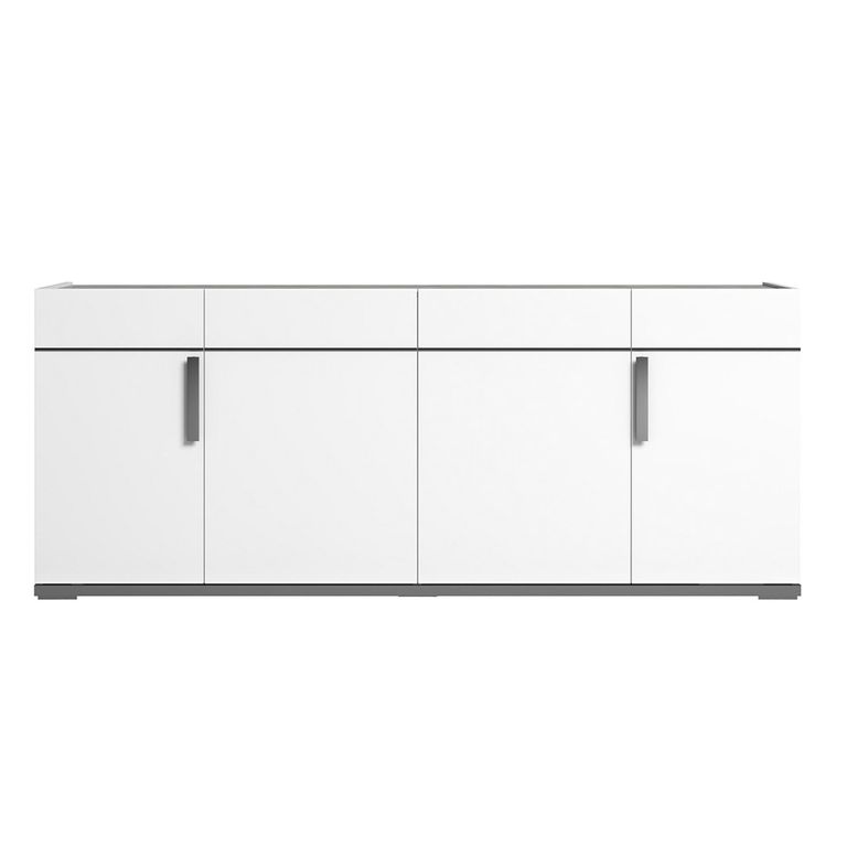 Modern Mara Large Buffet Sideboard - 195cm - 4 Doors with Metal Handle - White