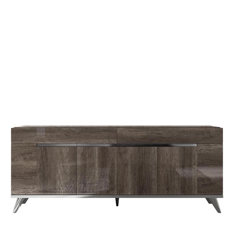 Modern Medea Extra Large Buffet Sideboard - 204cm - 4 Door - Vintage Oak