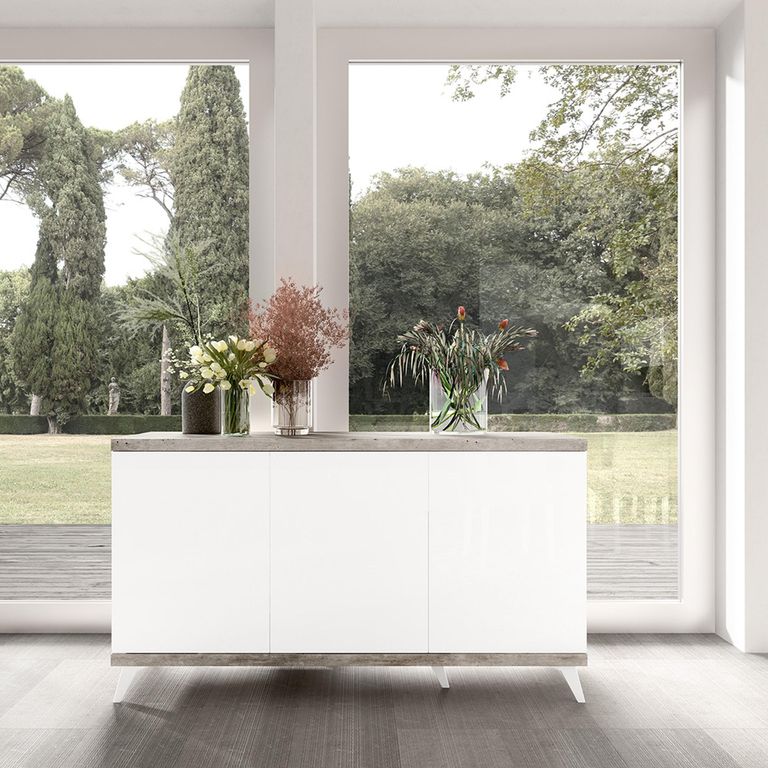 Modern Treviso Large Buffet Sideboard - 3 Door - White