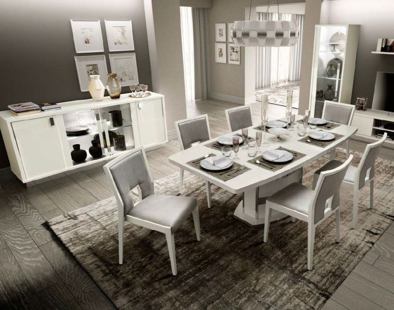 Roma Buffet Sideboard - Slim - Glass Door - White