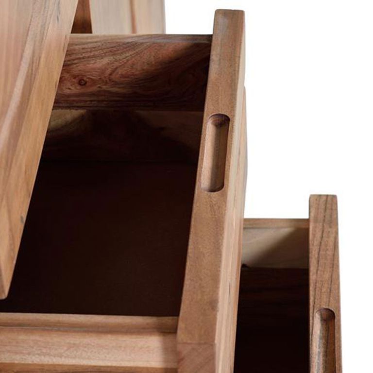 Monza Natural Acacia Wood - 4 Door Large Sideboard - 172cm