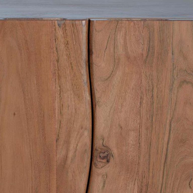 Monza Natural Acacia Wood - 6 Door Extra Large Sideboard - 220cm
