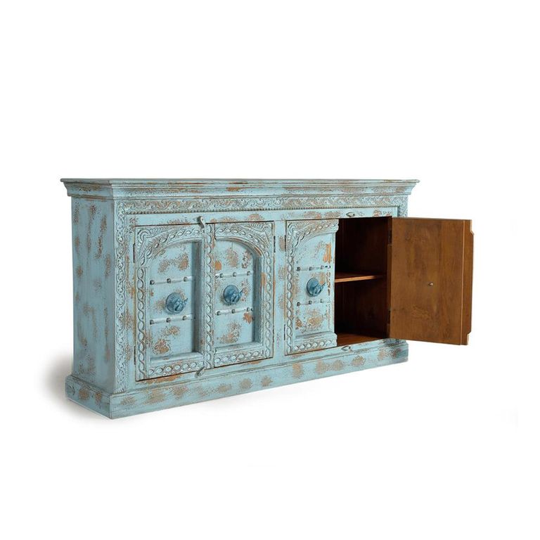 Ndrenic Sideboard - Watergreen Mango Wood - 4 Door - Large - 190cm