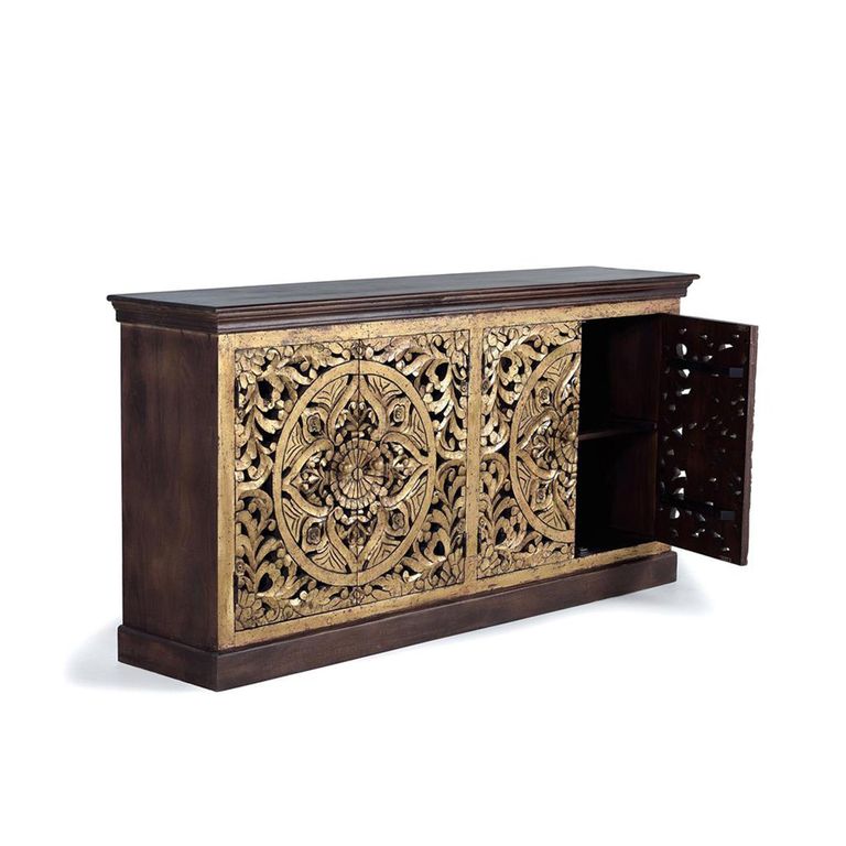 Nepravisht Sideboard - Carved Mango Wood - 4 Door - Extra Large - 180cm