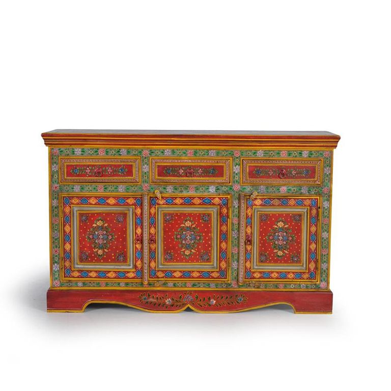 Nicolara Sideboard - Mango Wood - Painted - 3 Door - Medium - 140cm