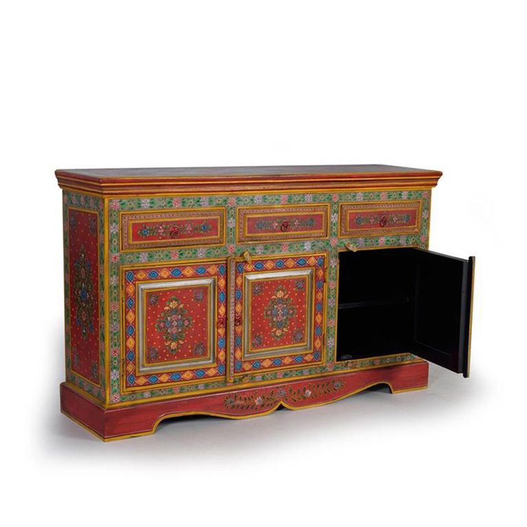 Nicolara Sideboard - Mango Wood - Painted - 3 Door - Medium - 140cm