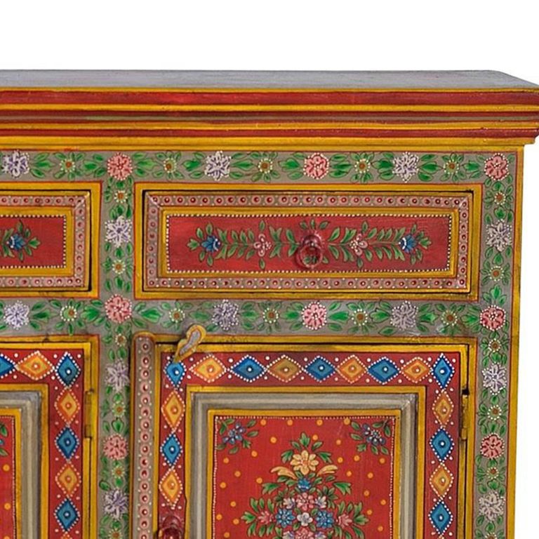 Nicolara Sideboard - Mango Wood - Painted - 3 Door - Medium - 140cm