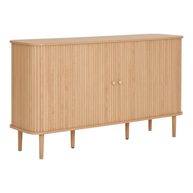 Nikko Medium Sideboard - 2 Door - Curved - Fluted - 140cm - Pine Wood
