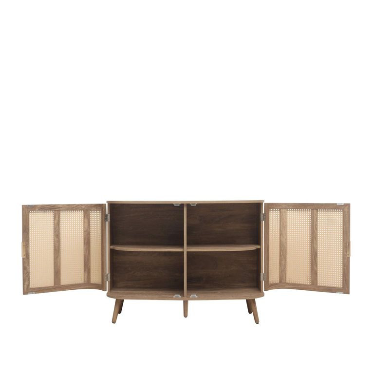 Noah Small Sideboard - 100cm - 2 Door - Oak and Rattan