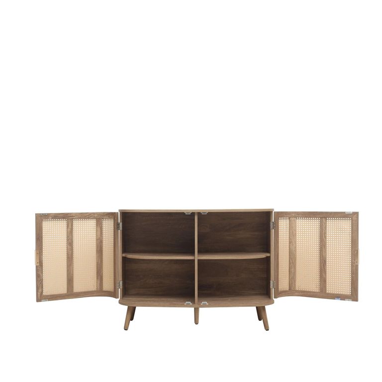 Noah Medium Sideboard - 150cm - 3 Door - Oak and Rattan