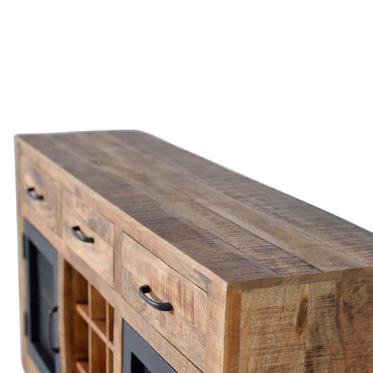 Noemi Industrial Style Mango Wood - 2 Door Medium Sideboard - 150cm