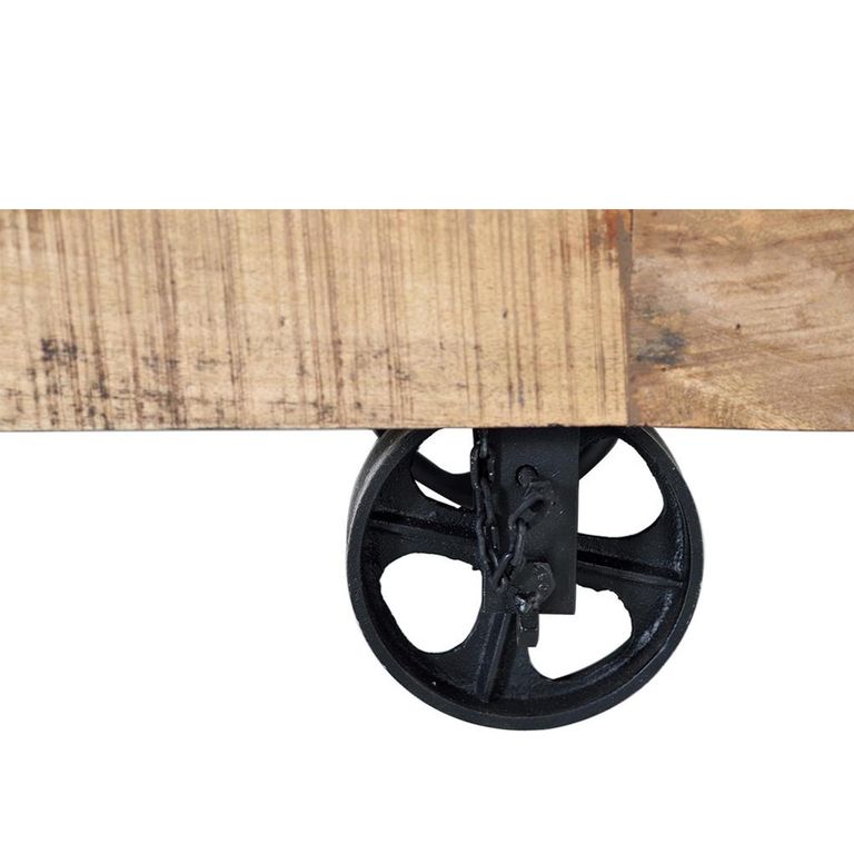 Noemi Industrial Style Mango Wood - 2 Door Small Sideboard - 100cm