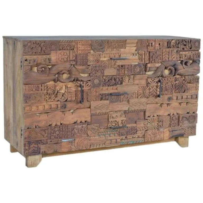 Omao Carved Mango Wood - 2 Door Medium Sideboard - 150cm