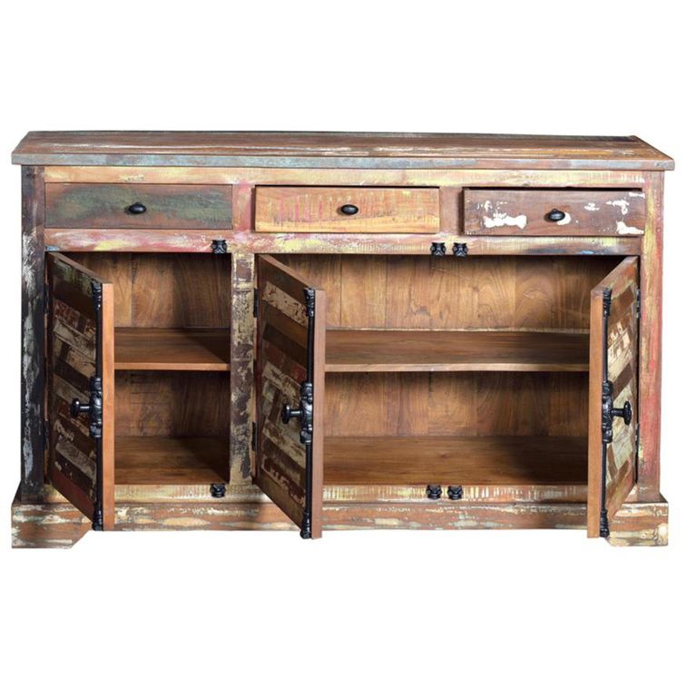Ostenth Sideboard - Recycled Wood - 3 Door - Medium - 150cm