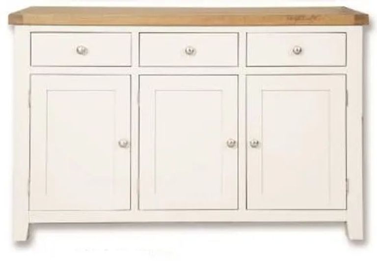 Perth White and Wood Medium 3 Door Sideboard