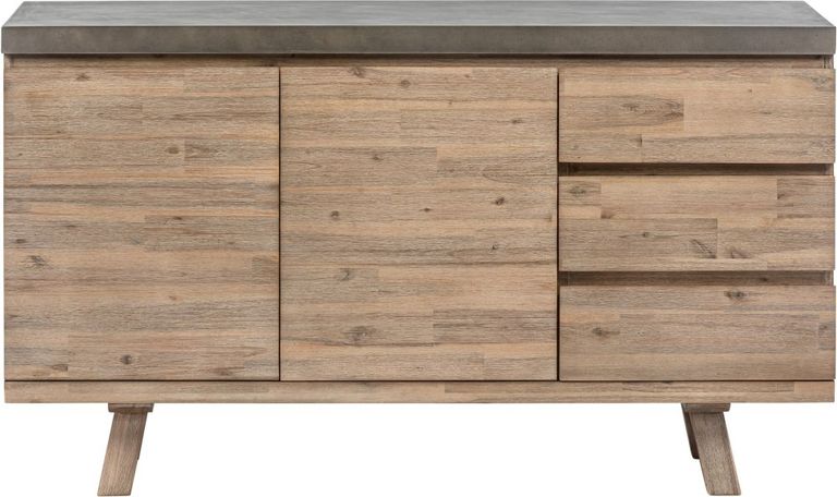 Pimlico Acacia Wood and Concrete Top Large Sideboard