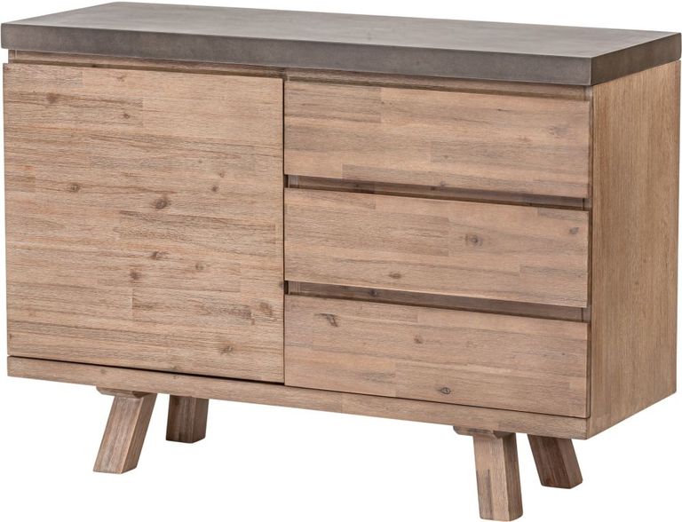 Pimlico Acacia Wood and Concrete Top Small Sideboard