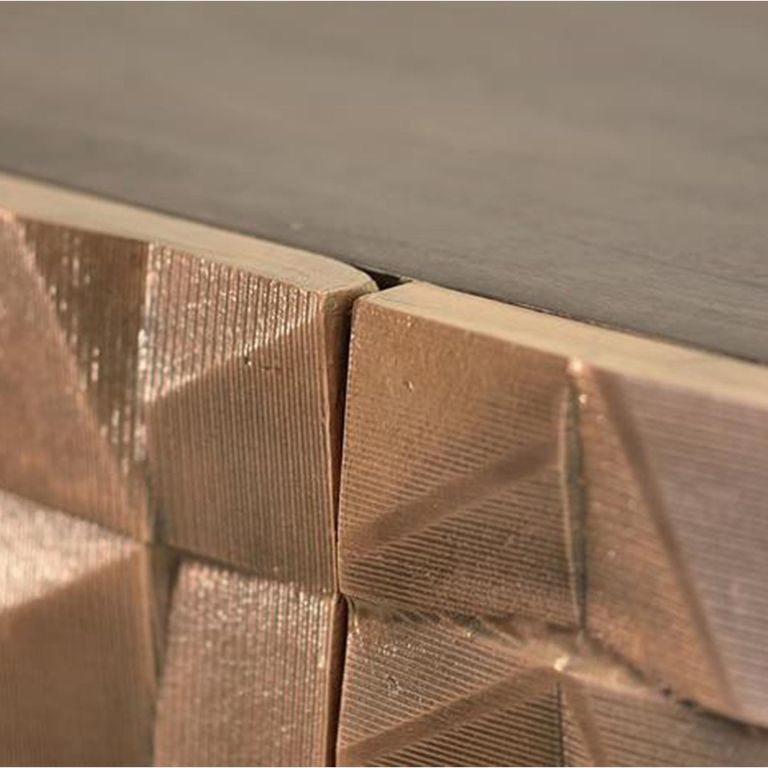 Pinole Sideboard - Copper Geometric - Mango Wood - 3 Door - Medium - 140cm