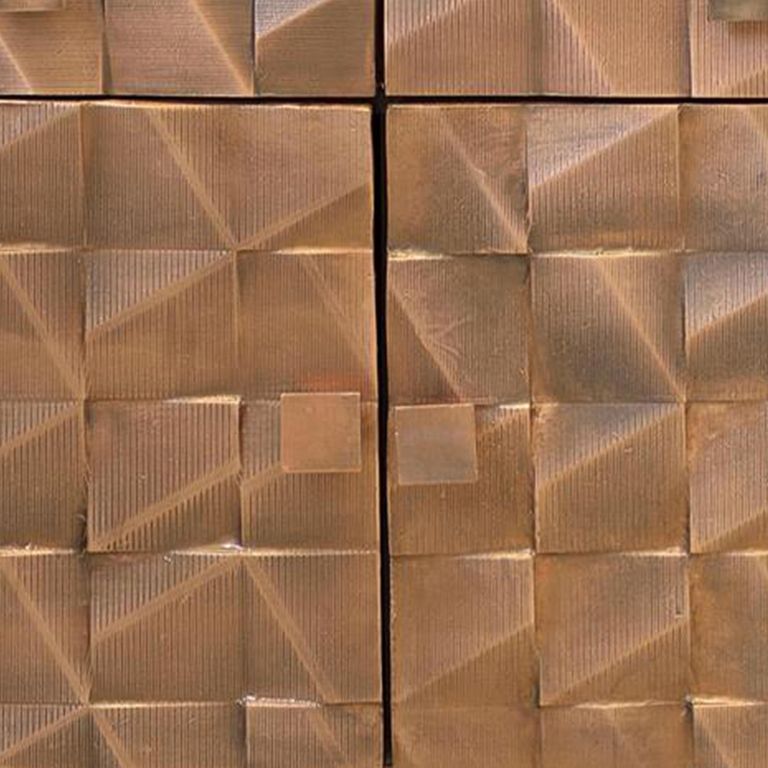 Pinole Sideboard - Copper Geometric - Mango Wood - 3 Door - Medium - 140cm