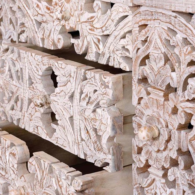 Quintana Sideboard - Washed Carved - Mango Wood - 2 Door - Medium - 150cm