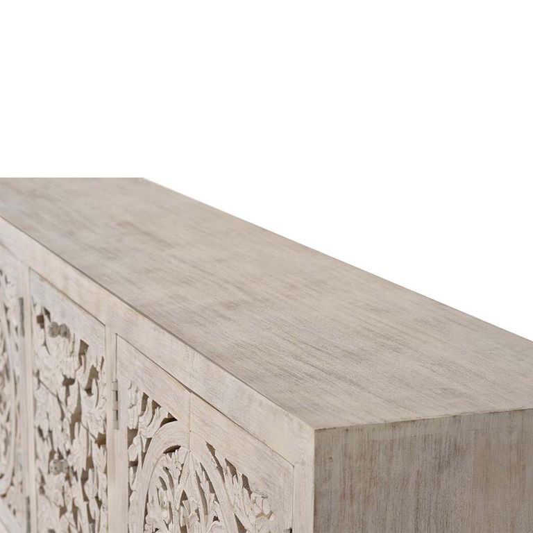 Quintana Sideboard - Washed Carved - Mango Wood - 4 Door - Extra Large - 190cm