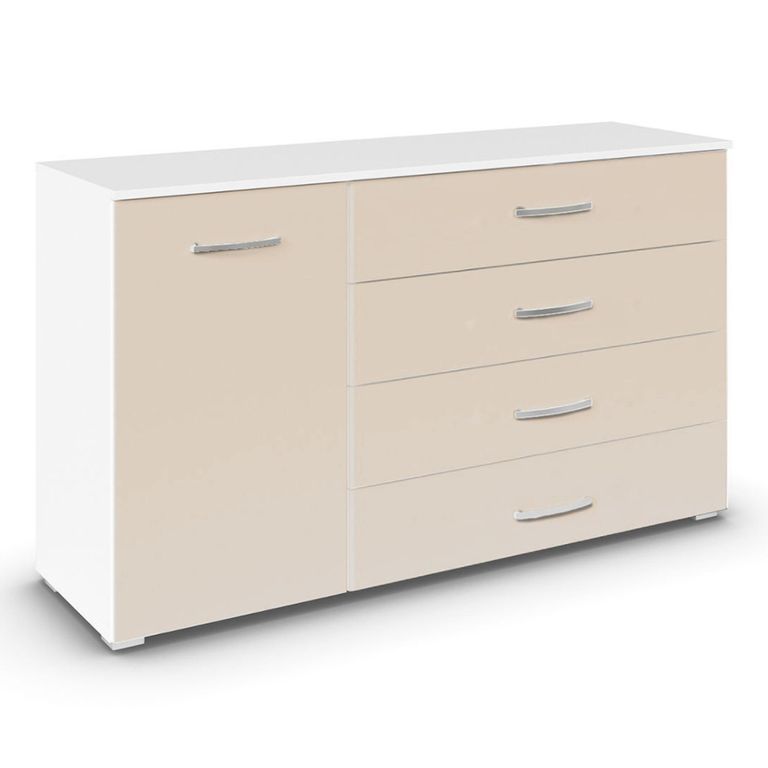 Rauch Aditio 1 Door Medium Sideboard - 120cm - Alpine White and Champagne