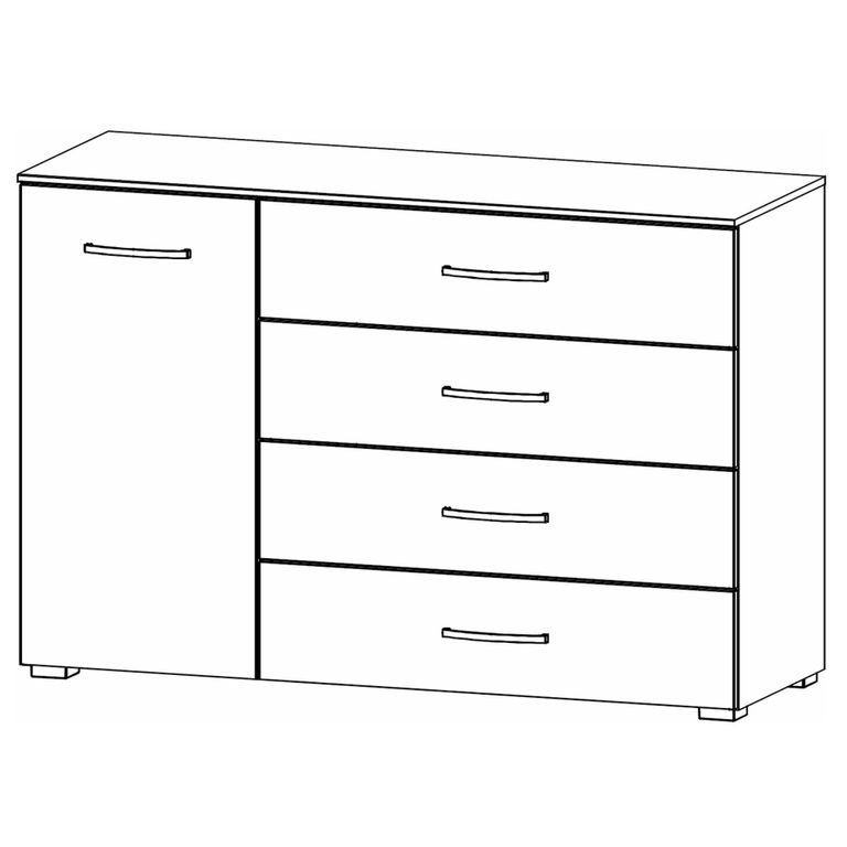 Rauch Aditio 1 Door Medium Sideboard - 120cm - Artisan Oak and Champagne